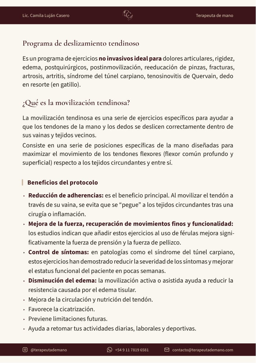 Vista previa página 2 — Programa de deslizamiento tendinoso