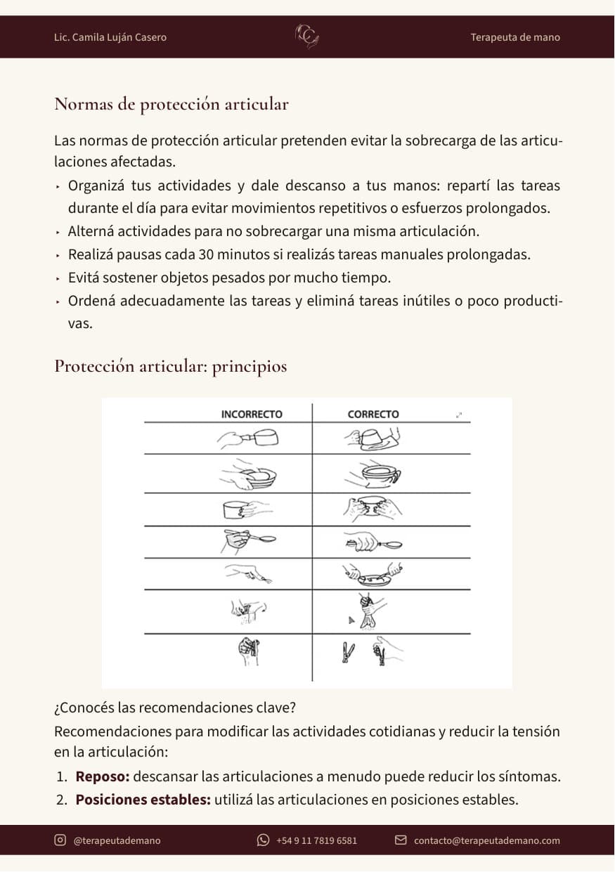 Vista previa página 2 — Protegé tus articulaciones en el día a día