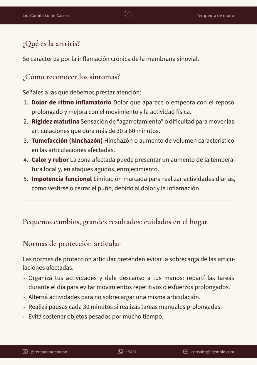 Vista previa página 2 — Controlá la artritis desde tu hogar